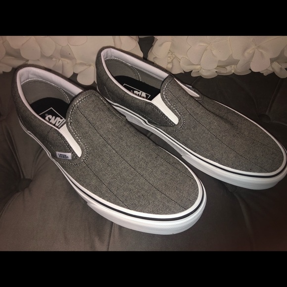 Vans Shoes | Herringbone Vans Slipons 